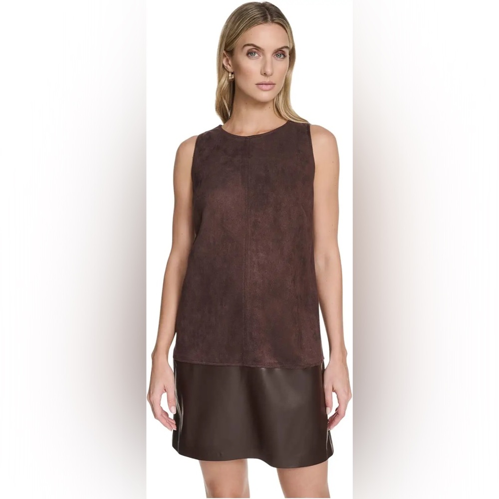 Calvin Klein Dark Brown Suede-like Mini Dress